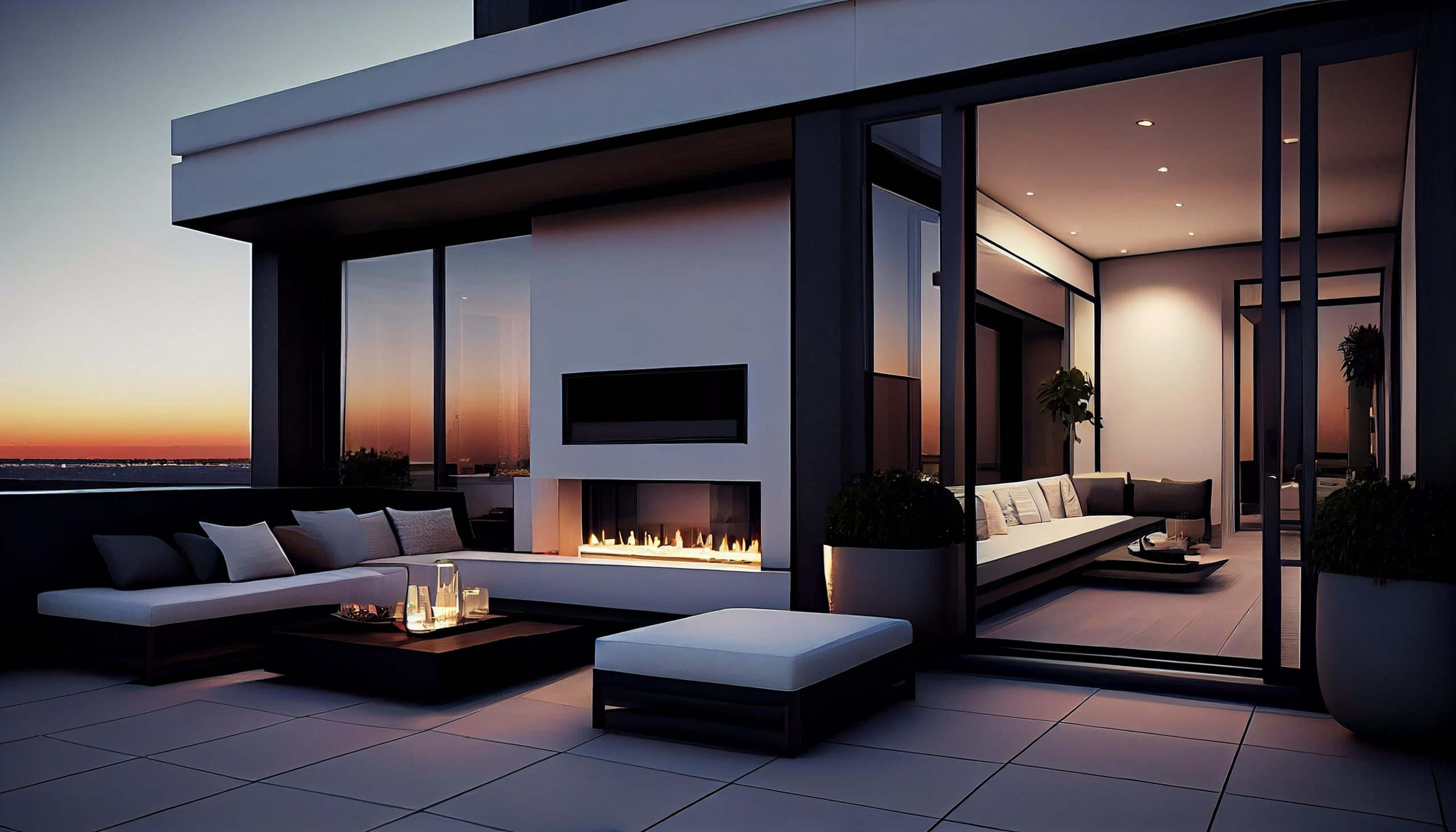 Modern luxury in domestic room, comfortable relaxation ,generative artificial intelligence